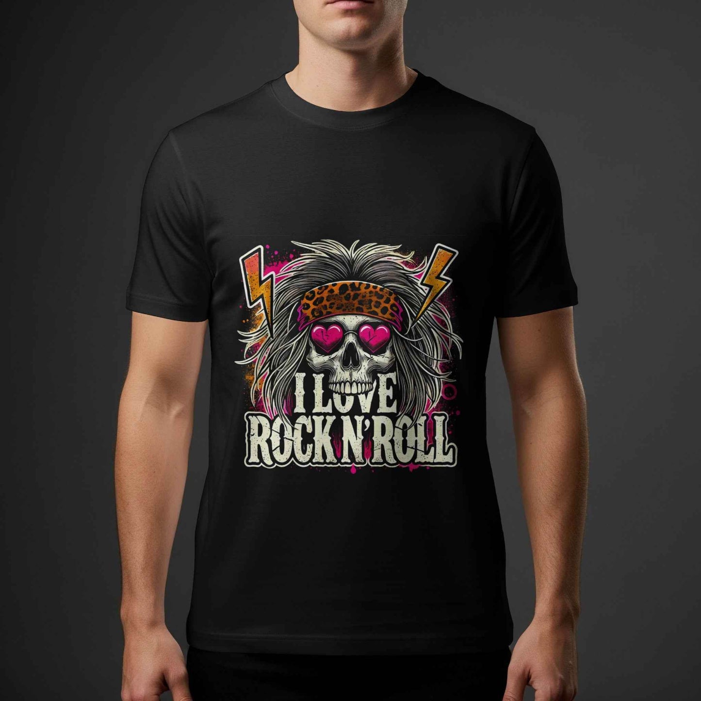 Skull with Rock and Roll message Halftoned T-Shirt Design - halftone PNG for T-shirts – Sue Opperman Halftones