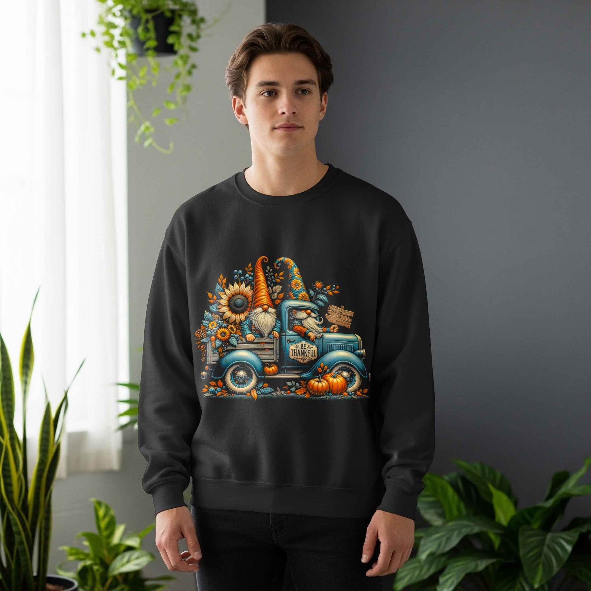 Thanksgiving Gnomes In A Truck Digital Halftoned T-Shirt Design - halftone PNG for T-shirts – Sue Opperman Halftones