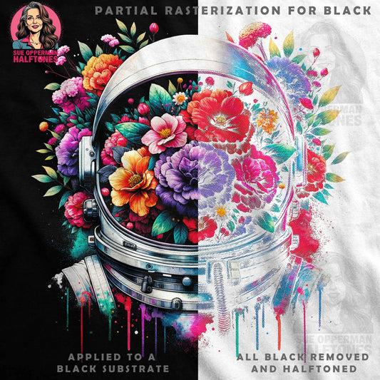 Floral Astronaut Helmet Halftone T-Shirt Design Digital - halftone PNG for T-shirts – Sue Opperman Halftones