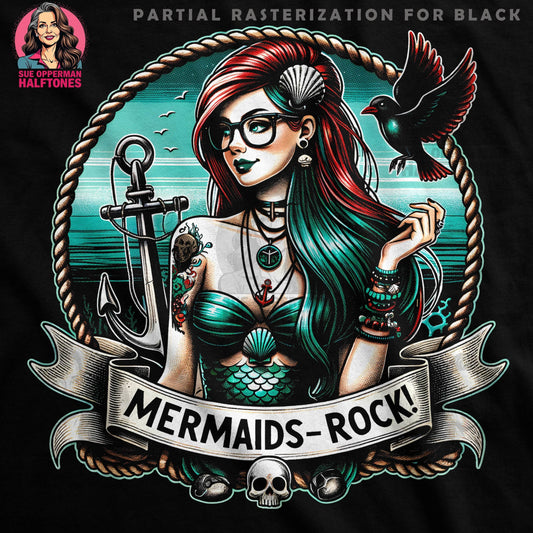Mermaid Halftone T-Shirt Design - halftone PNG for T-shirts – Sue Opperman Halftones