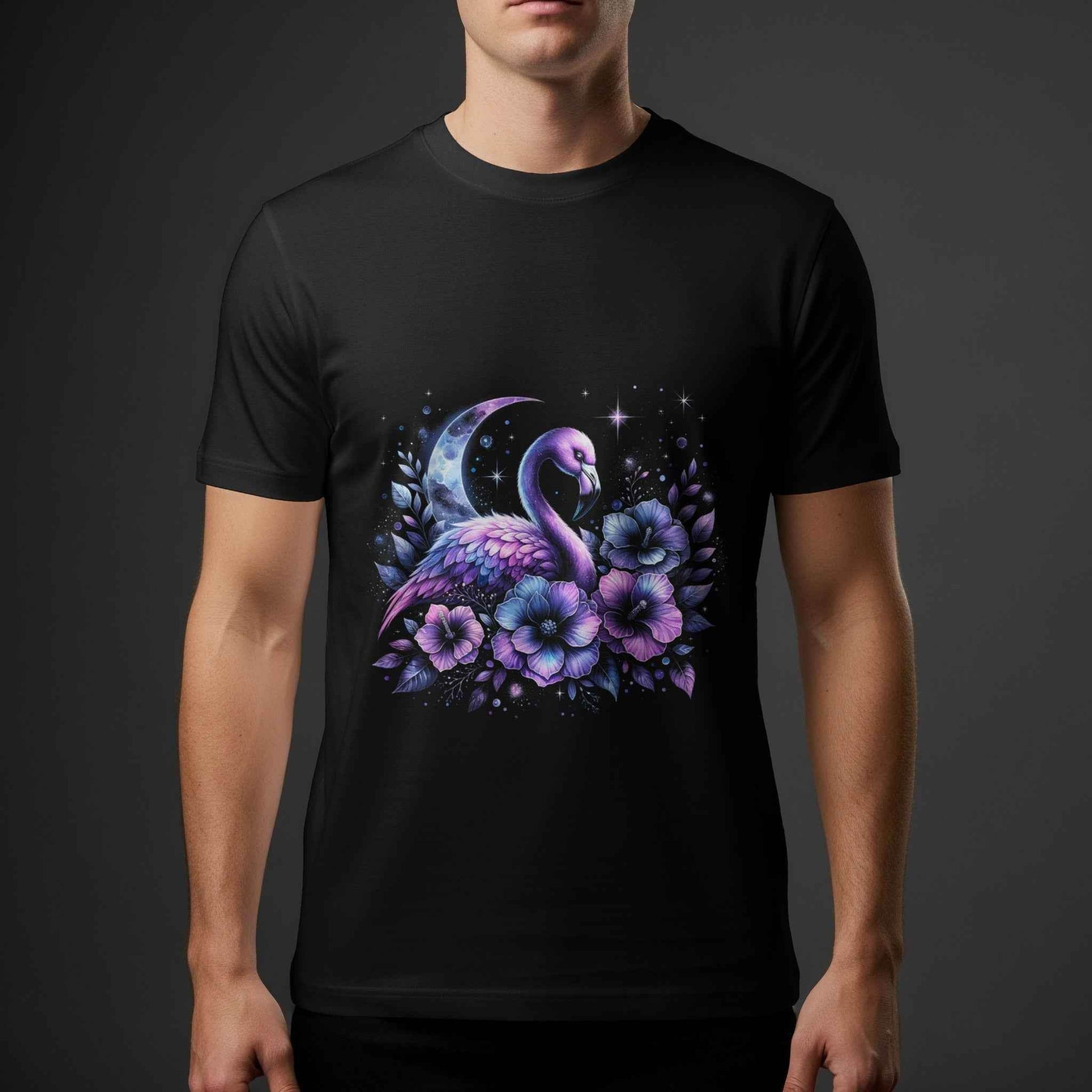 Floral Flamingo Moon Flowers Halftone T-Shirt Design - halftone PNG for T-shirts – Sue Opperman Halftones