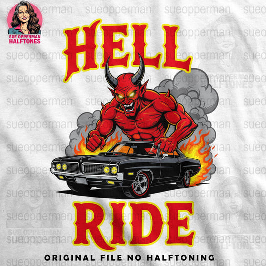 Hell Ride Universal Print Bundle - halftone PNG for T-shirts – Sue Opperman Halftones