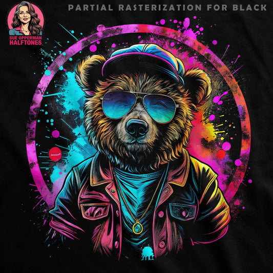 Cool Bear Wearing Shades Halftone T-Shirt Design - halftone PNG for T-shirts – Sue Opperman Halftones