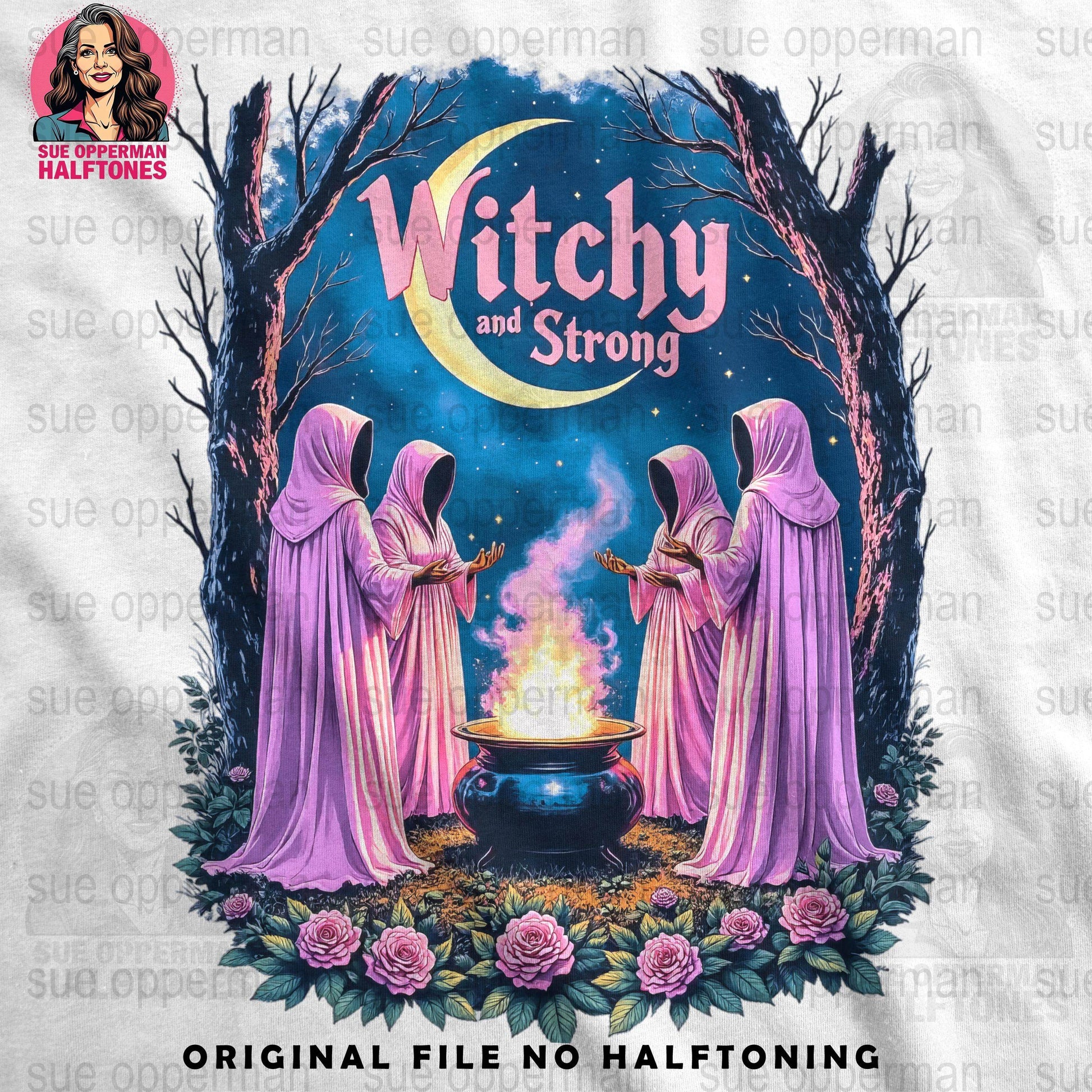 Witchy Magic Strong Universal Print Bundle Digital - halftone PNG for T-shirts – Sue Opperman Halftones