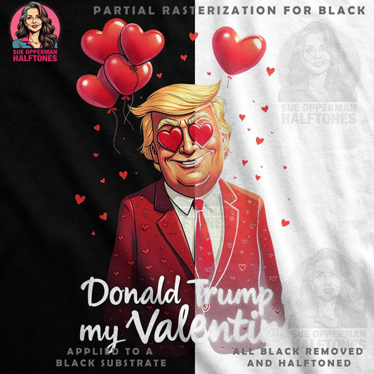 Valentines Donald Trump Halftone T-Shirt Design - halftone PNG for T-shirts – Sue Opperman Halftones