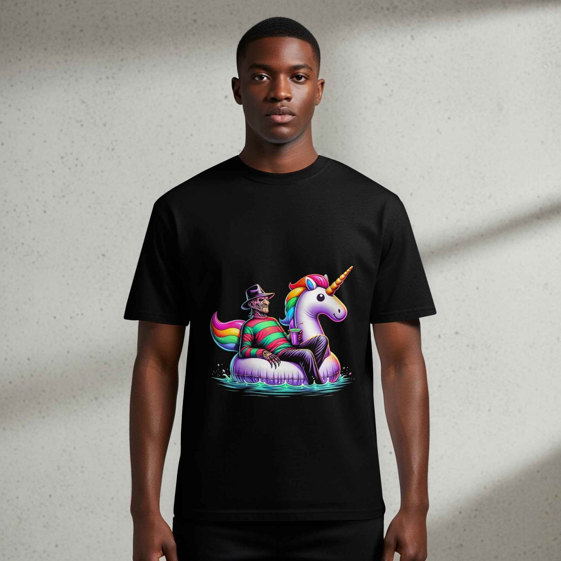 Freddy Krueger Unicorn Pool Party Halftone T-Shirt Design - halftone PNG for T-shirts – Sue Opperman Halftones