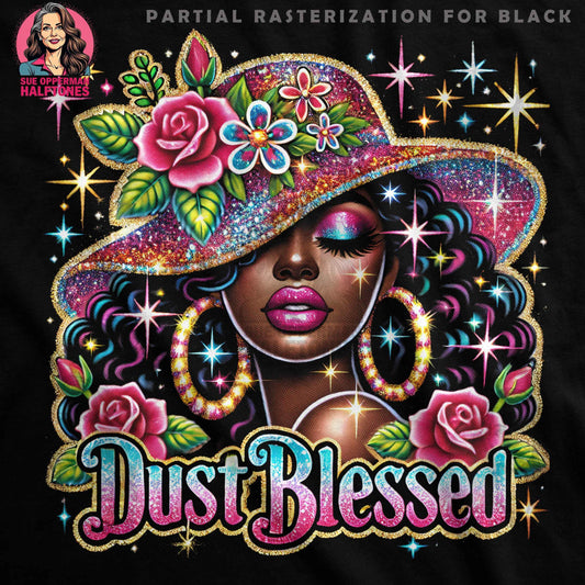 Dust Blessed Woman Fashion Digital Halftone T-Shirt Design - halftone PNG for T-shirts – Sue Opperman Halftones
