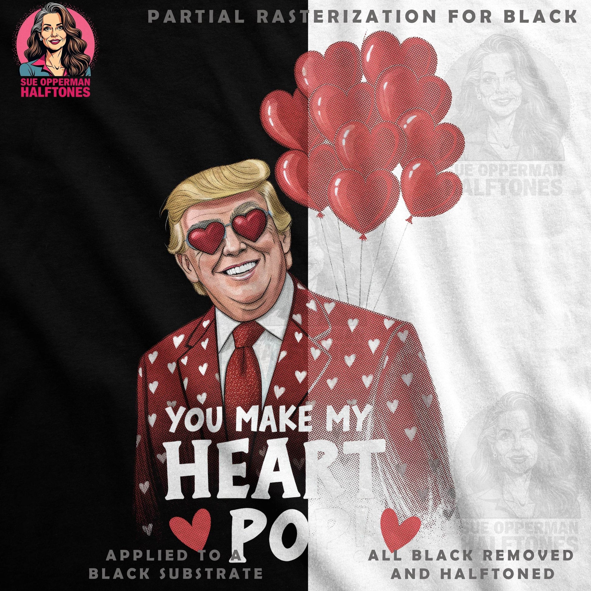 Valentines You Make My Heart Pop Halftoned T-Shirt Design - halftone PNG for T-shirts – Sue Opperman Halftones