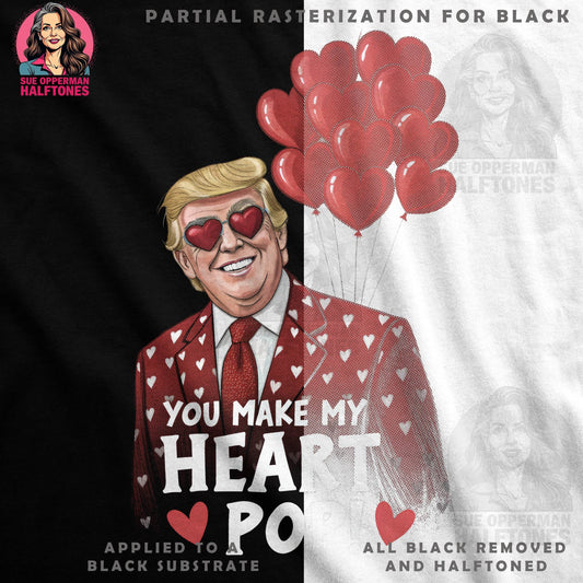 Valentines You Make My Heart Pop Halftoned T-Shirt Design - halftone PNG for T-shirts – Sue Opperman Halftones