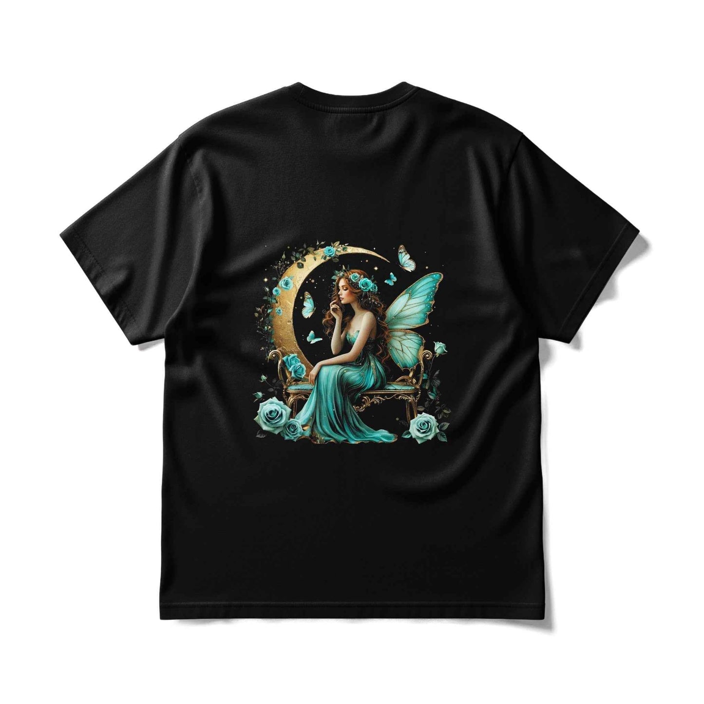Fantasy Fairy Sitting on Moon Halftoned T-Shirt Design - halftone PNG for T-shirts – Sue Opperman Halftones