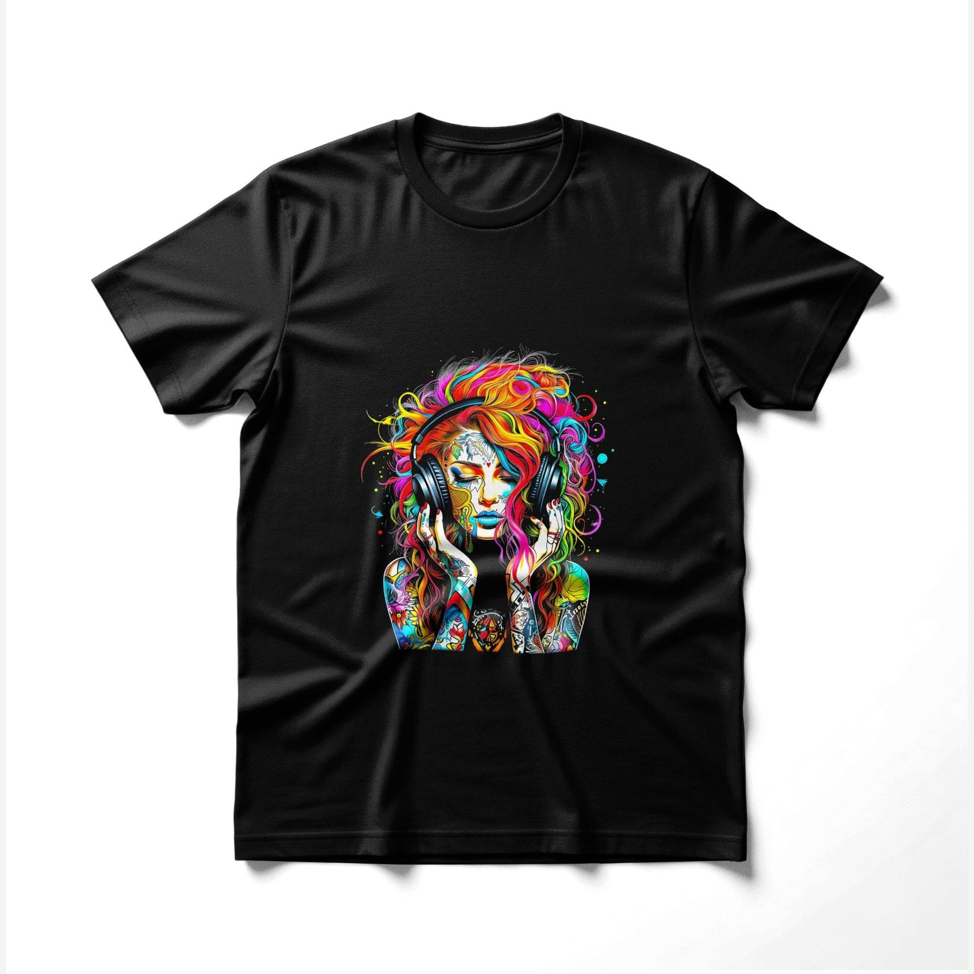 Music Girl Vibrant Halftone Artwork Halftoned T-Shirt Design - halftone PNG for T-shirts – Sue Opperman Halftones