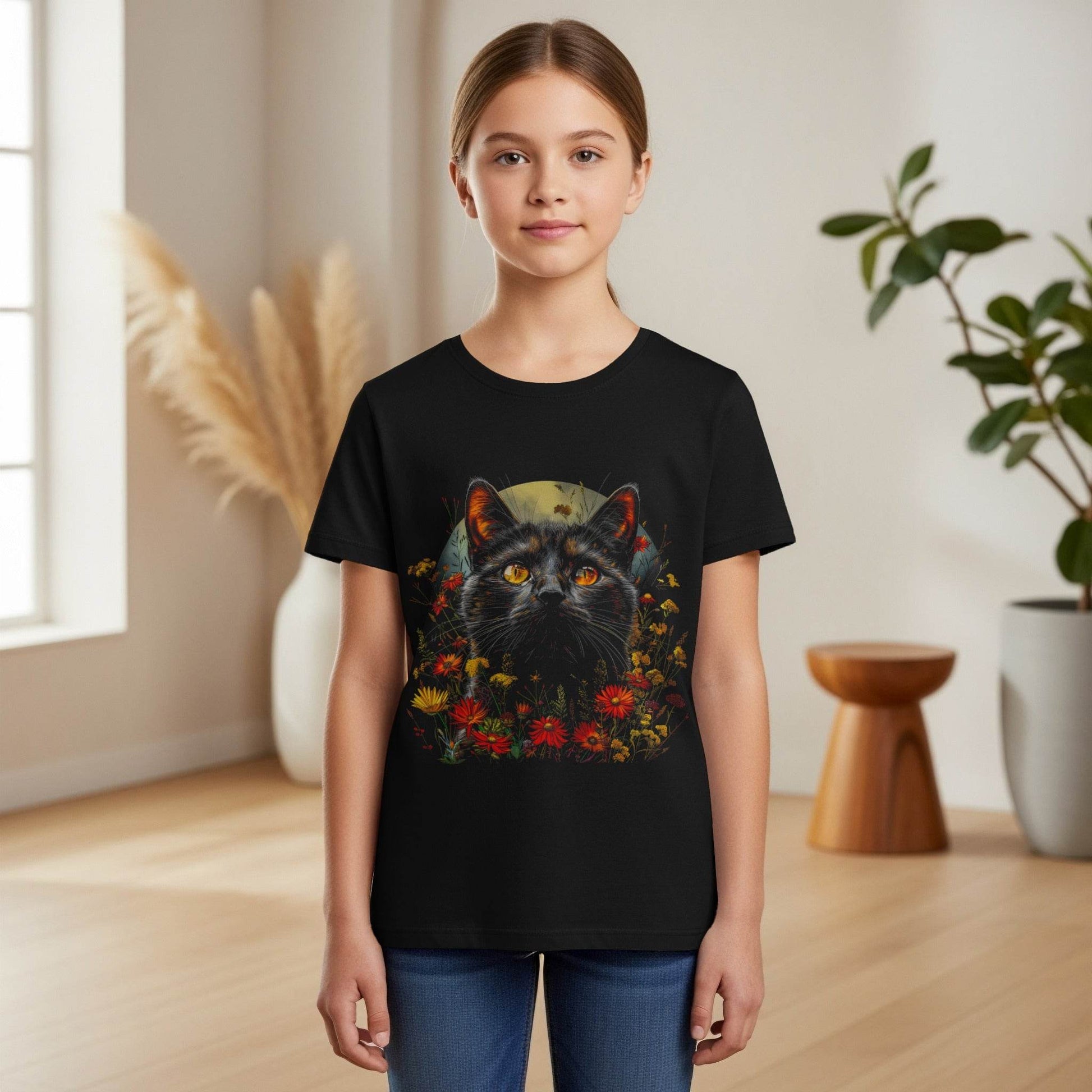Floral Cat Illustration Halftone T-Shirt Design - halftone PNG for T-shirts – Sue Opperman Halftones