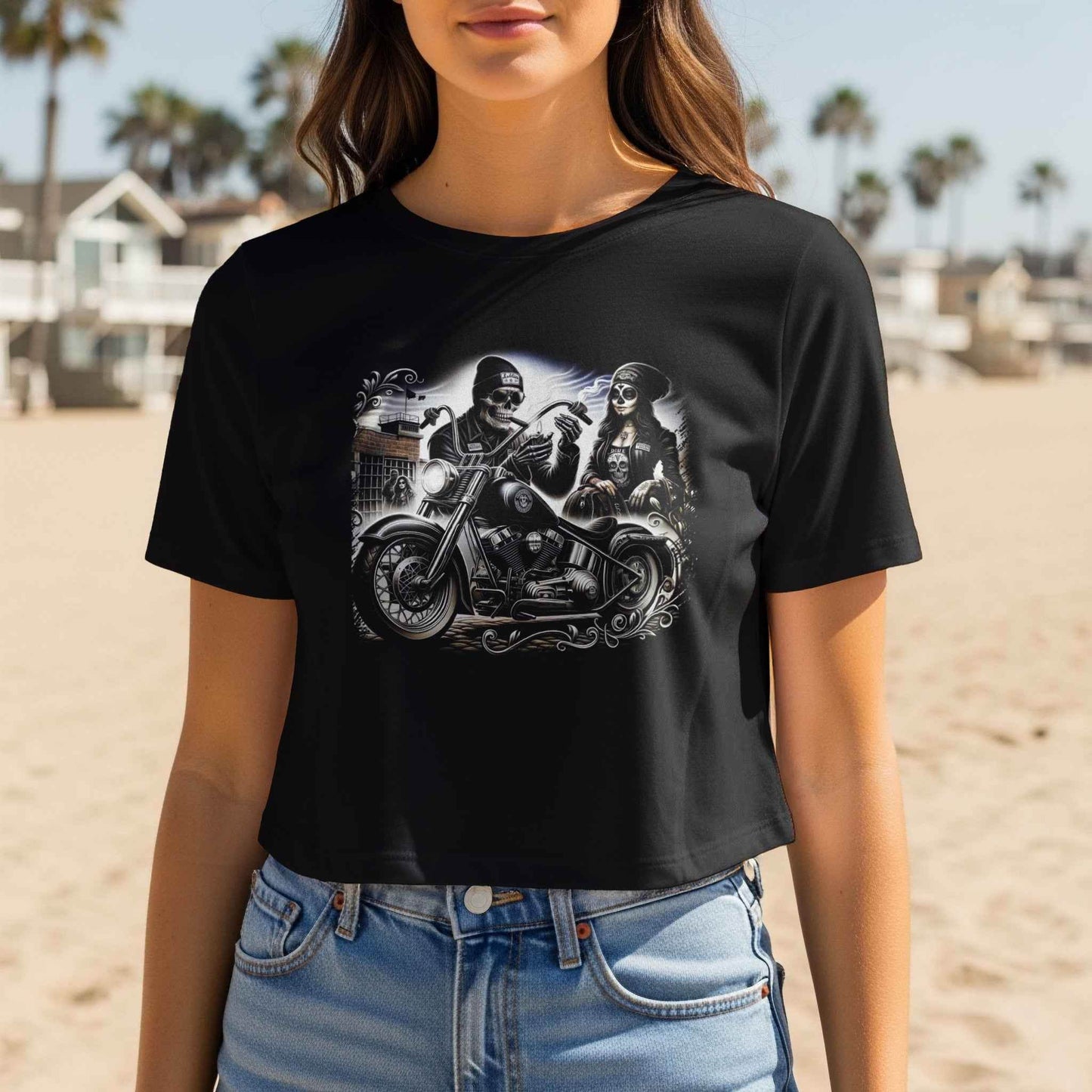 Day of the Dead Motorcycle Ride Halftone T-Shirt Design - halftone PNG for T-shirts – Sue Opperman Halftones