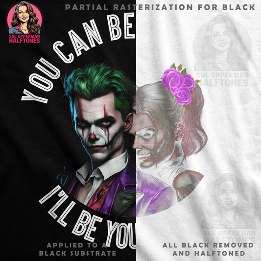 Harley and Joker Crazy Love Halftone T-Shirt Design - halftone PNG for T-shirts – Sue Opperman Halftones
