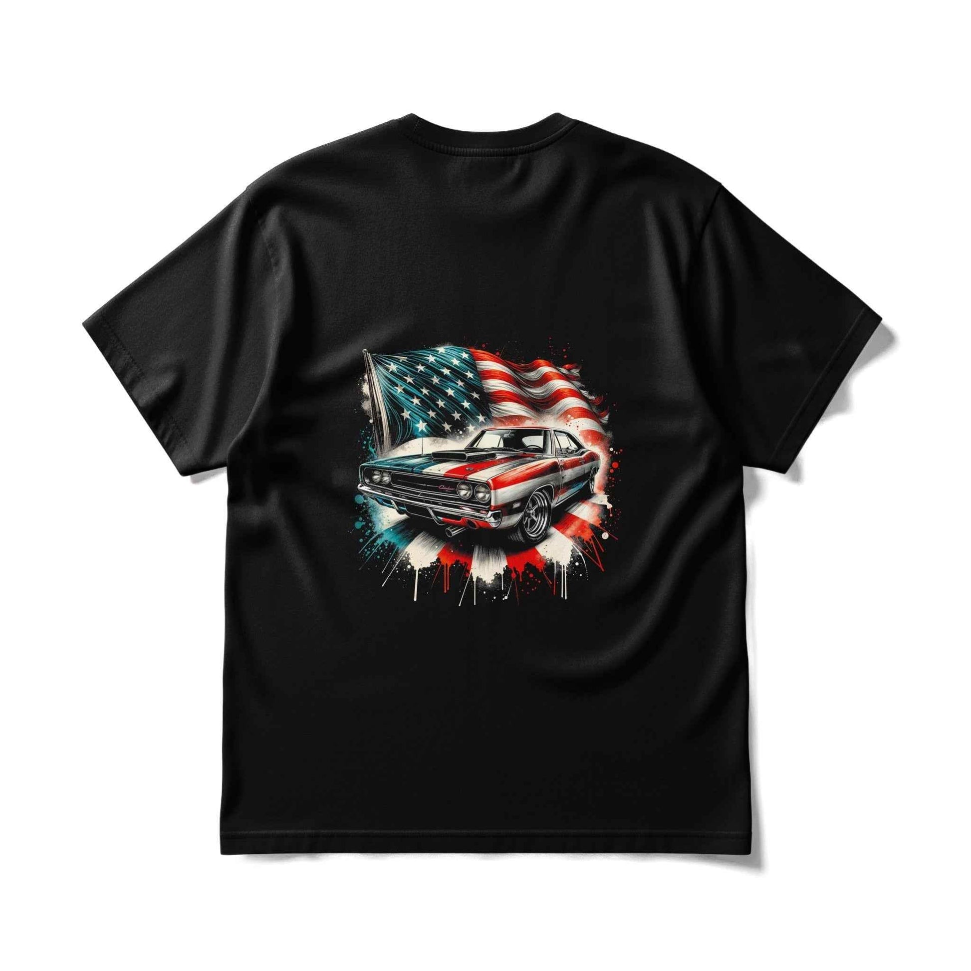 American Classic Car and Flag Halftone T-Shirt Design - halftone PNG for T-shirts – Sue Opperman Halftones