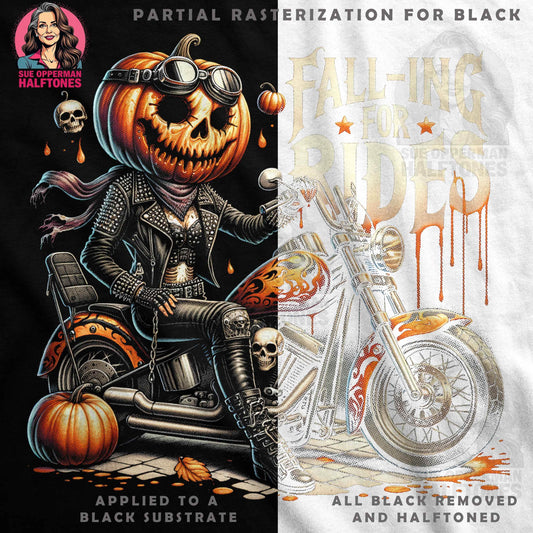 Halloween Motorbike Halftone T-Shirt Design - halftone PNG for T-shirts – Sue Opperman Halftones
