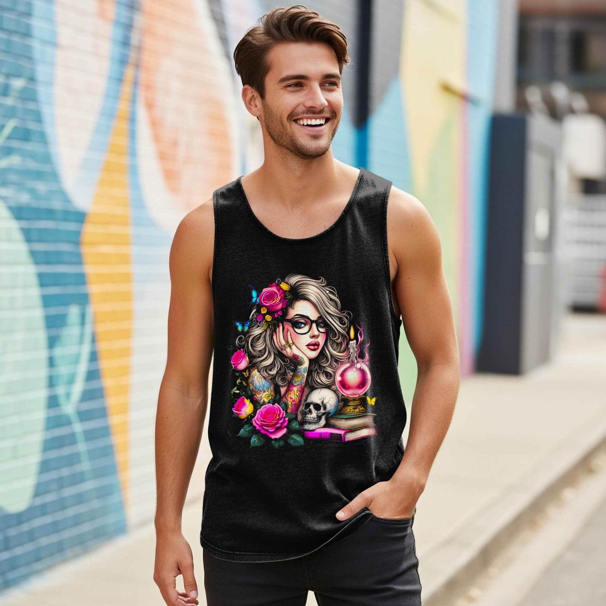 Glamour Roses Butterfly Skull Halftone T-Shirt Design - halftone PNG for T-shirts – Sue Opperman Halftones