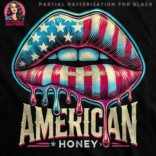 American Honey Lips Halftone T-Shirt Design Digital - halftone PNG for T-shirts – Sue Opperman Halftones