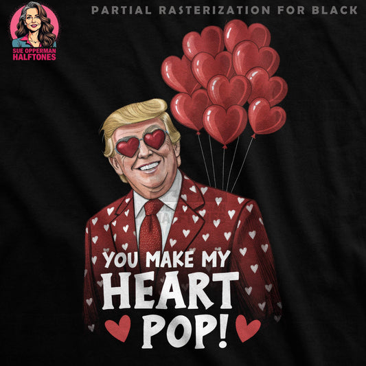 Valentines You Make My Heart Pop Halftoned T-Shirt Design - halftone PNG for T-shirts – Sue Opperman Halftones
