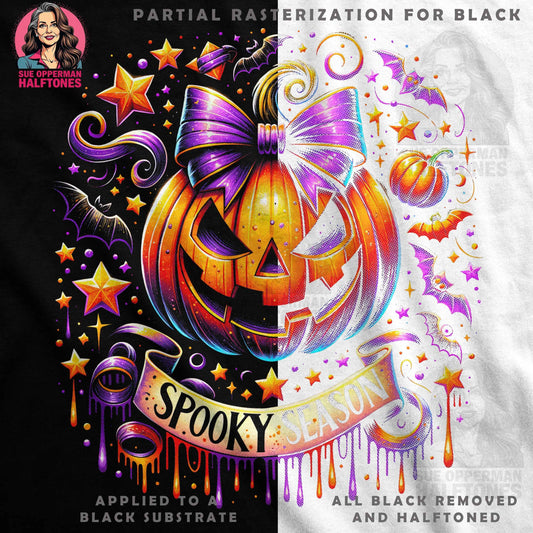 Halloween Pumpkin Spooky Season Digital Halftone T-Shirt Design - halftone PNG for T-shirts – Sue Opperman Halftones