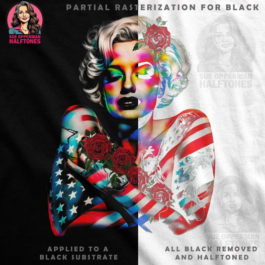 Patriotic Marilyn Halftone T-Shirt Design - halftone PNG for T-shirts – Sue Opperman Halftones