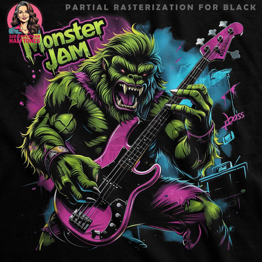 Monster Jam Bass Guitarist Halftone T-Shirt Design - halftone PNG for T-shirts – Sue Opperman Halftones