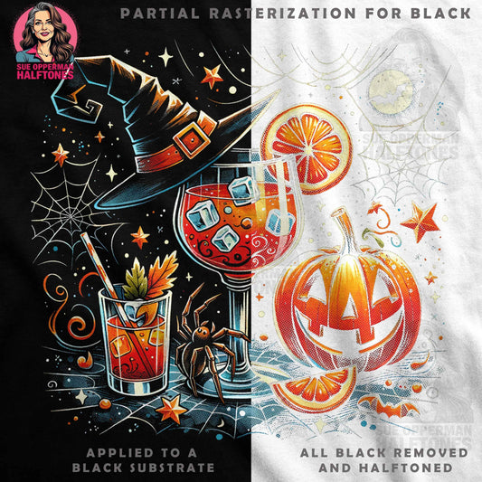 Halloween Cocktail Themed Digital Halftone T-Shirt Design - halftone PNG for T-shirts – Sue Opperman Halftones