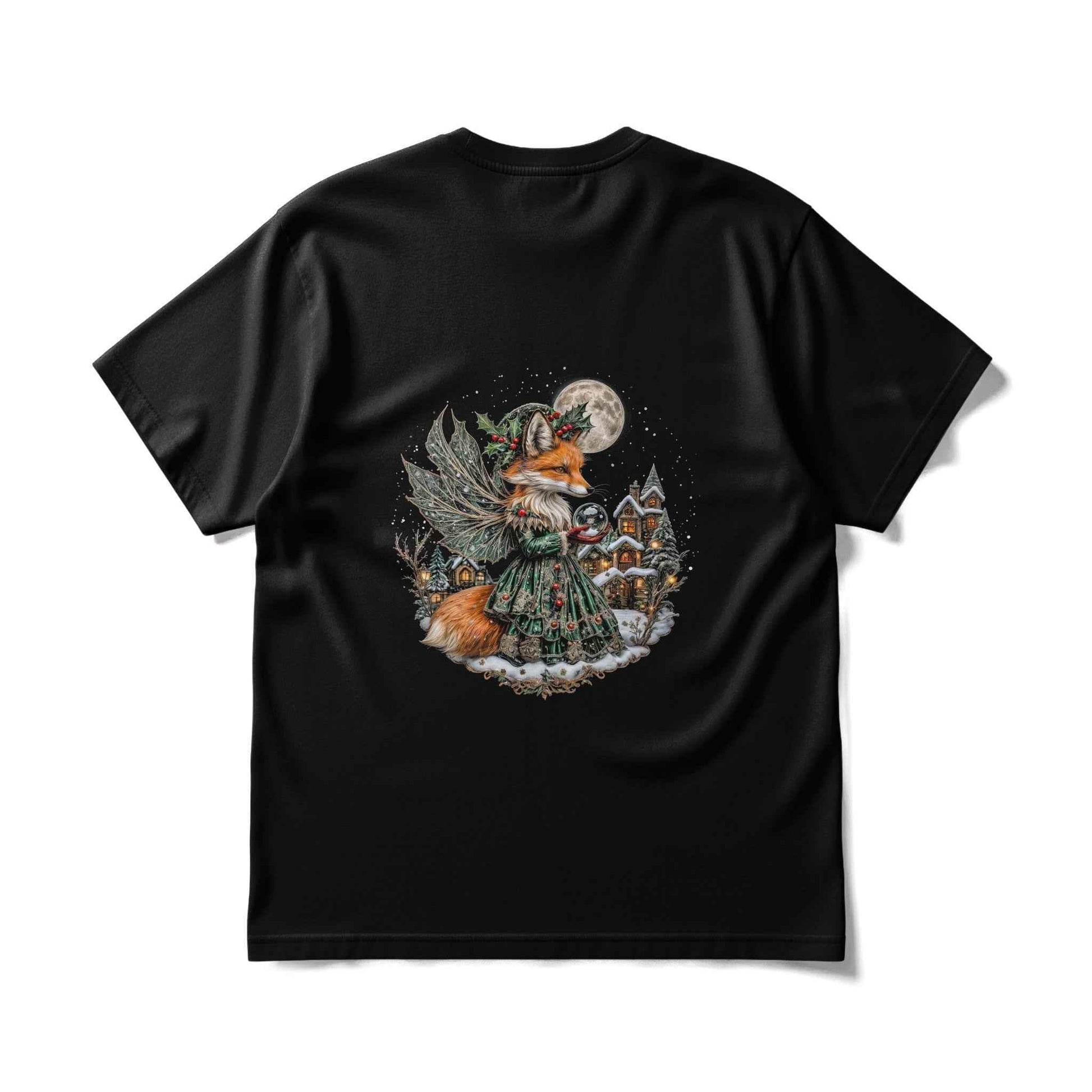 Christmas Fox With Wings Halftoned T-Shirt Design - halftone PNG for T-shirts – Sue Opperman Halftones