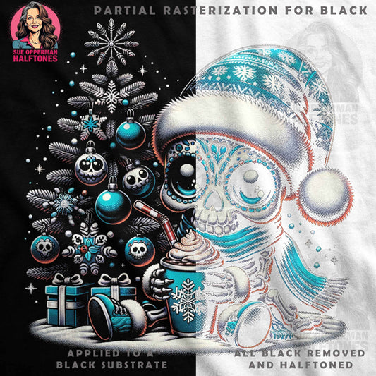 Christmas Sugar Skull Halftone T-Shirt Design - halftone PNG for T-shirts – Sue Opperman Halftones