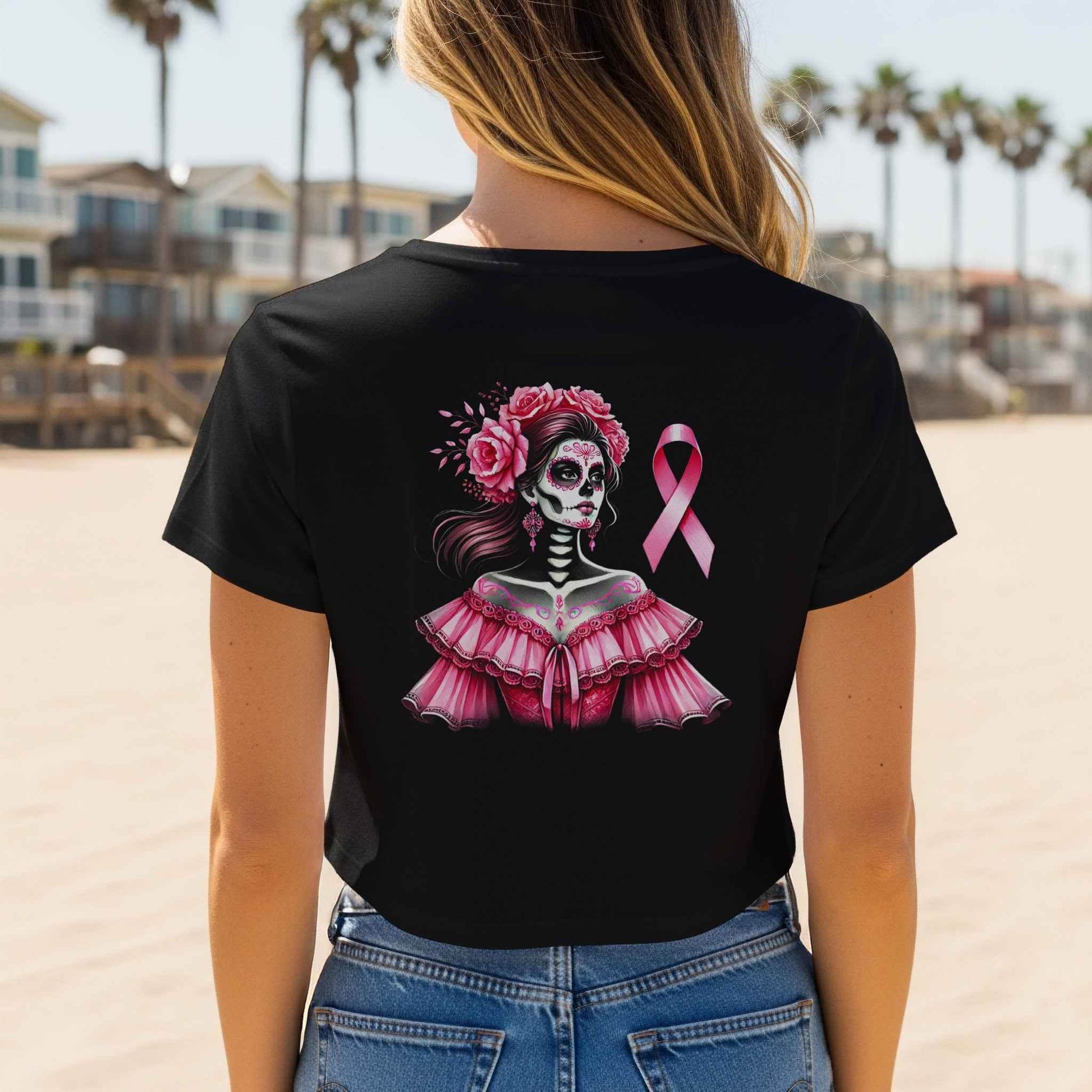 Day of the Dead Breast Cancer Halftone T-Shirt Design - halftone PNG for T-shirts – Sue Opperman Halftones