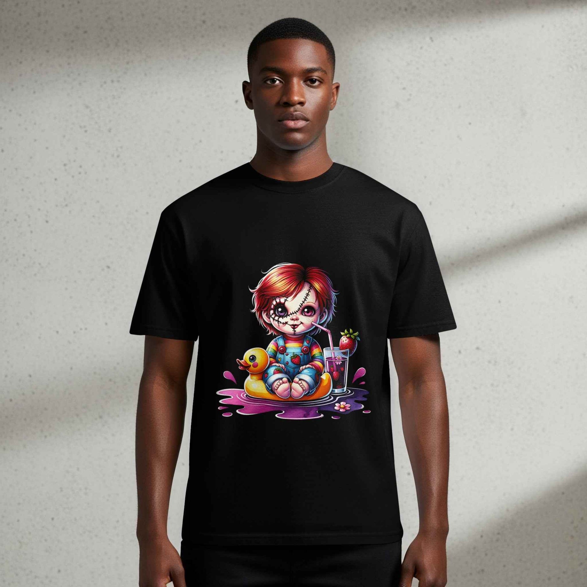 Cute Chucky with Duck Digital Halftone T-shirt Design - halftone PNG for T-shirts – Sue Opperman Halftones