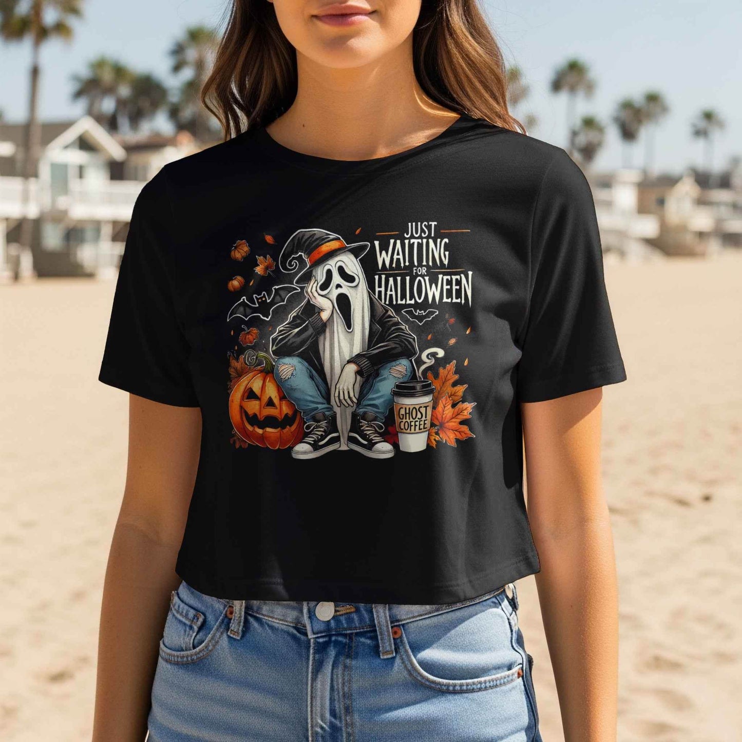 Halloween Ghost Coffee Halftone Halftoned T-shirt Design - halftone PNG for T-shirts – Sue Opperman Halftones