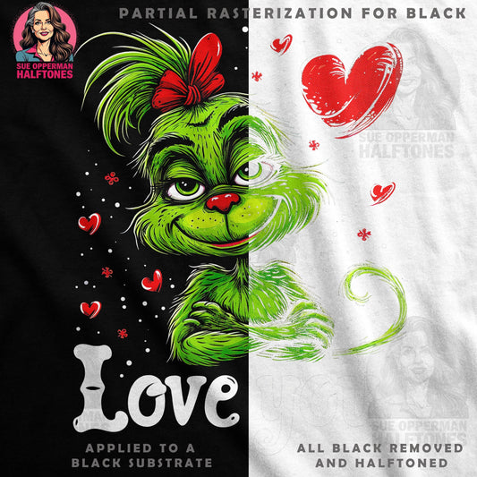 Grinch Love You Heart Halftone T-Shirt Design - halftone PNG for T-shirts – Sue Opperman Halftones