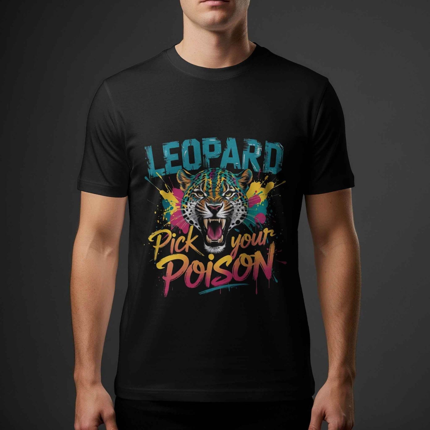 Leopard Pick Your Poison Halftoned T-Shirt Design - halftone PNG for T-shirts – Sue Opperman Halftones