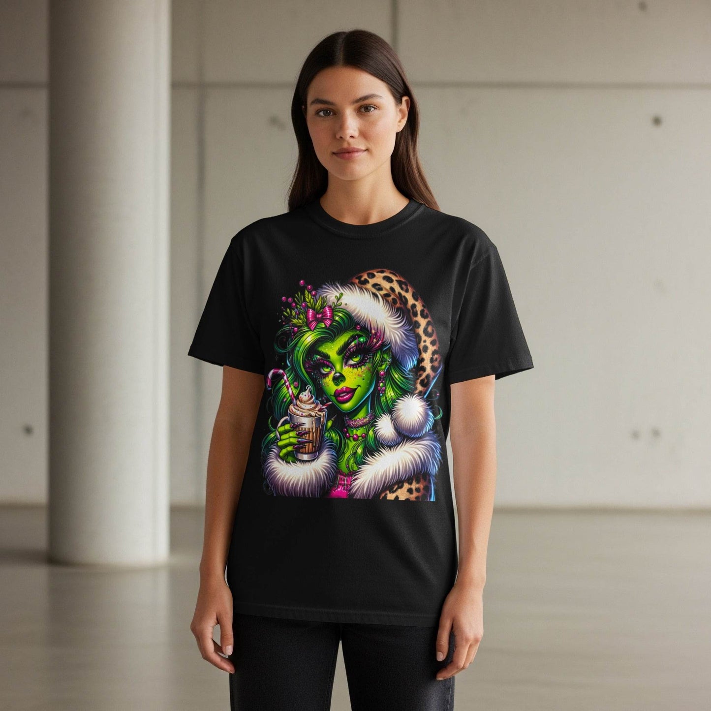 Christmas Green Lady Character Halftone T-Shirt Design - halftone PNG for T-shirts – Sue Opperman Halftones