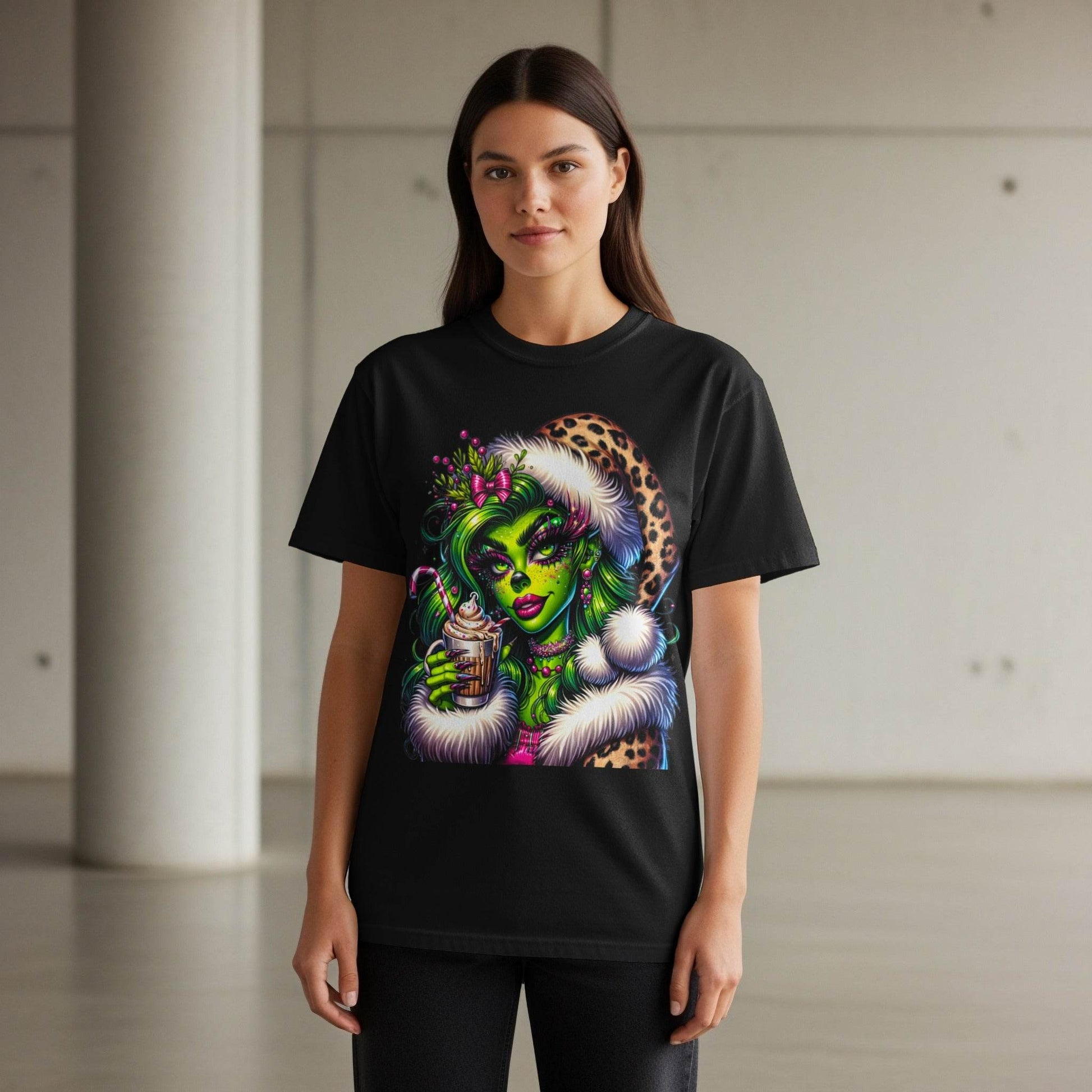 Christmas Green Lady Character Halftone T-Shirt Design - halftone PNG for T-shirts – Sue Opperman Halftones