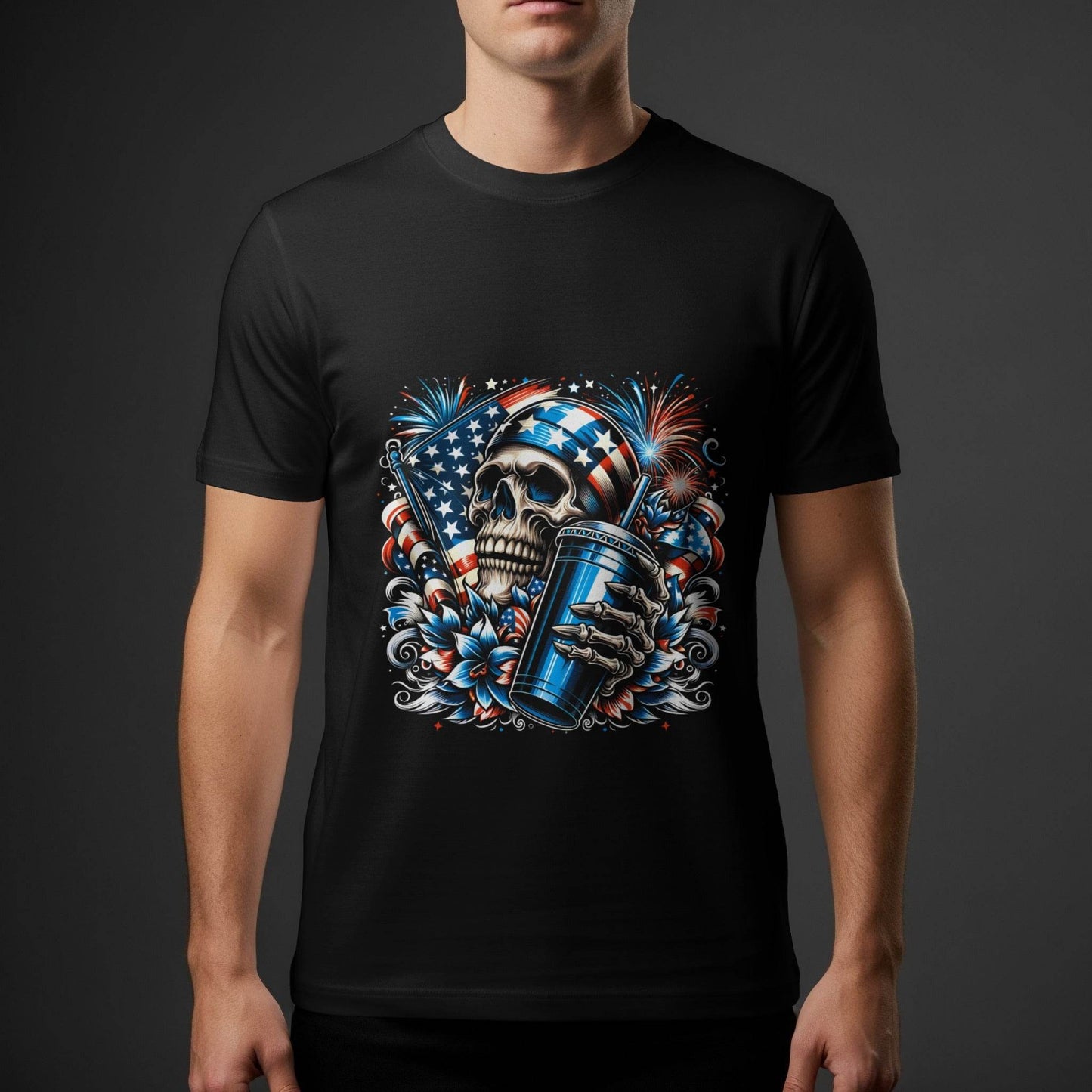 Patriotic Skull Halftone T-Shirt Design - halftone PNG for T-shirts – Sue Opperman Halftones