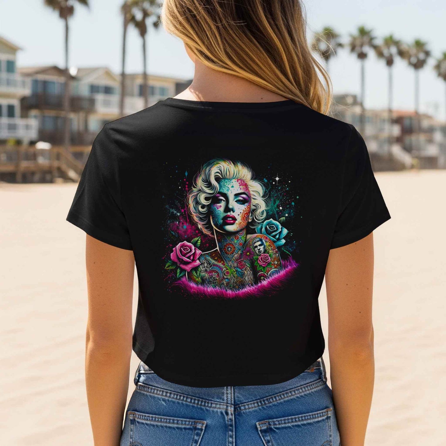 Celebrities with Roses Tattoo Digital Halftoned T-shirt Design - halftone PNG for T-shirts – Sue Opperman Halftones