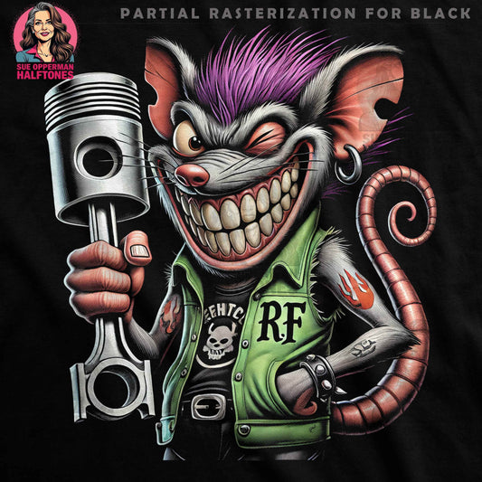 Animals Rat Fink Hot Rod Halftone T-Shirt Design - halftone PNG for T-shirts – Sue Opperman Halftones