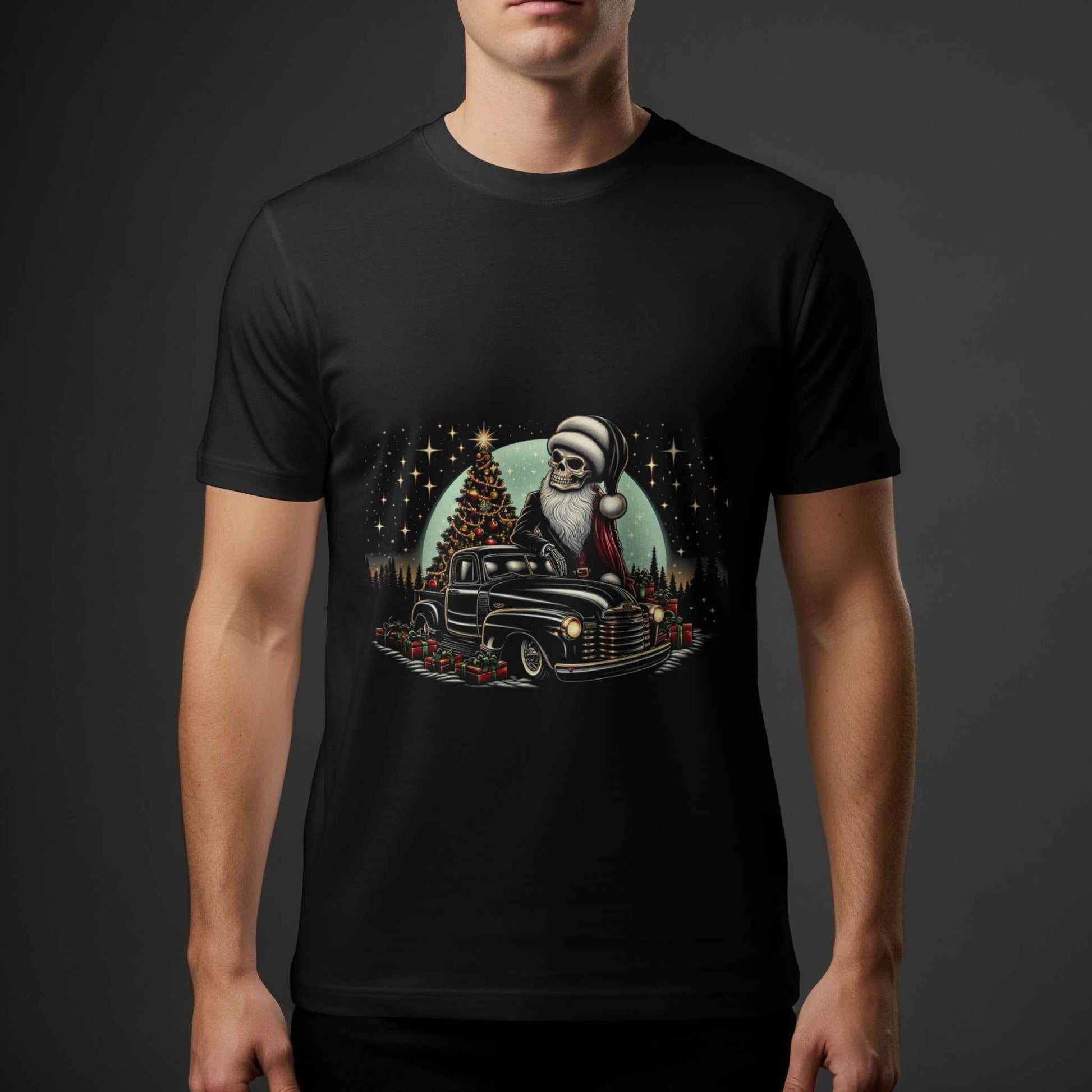Gothic Christmas Santa In Car Halftone T-Shirt Design - halftone PNG for T-shirts – Sue Opperman Halftones