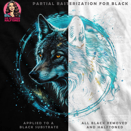 Abstract Wolf Head Digital Halftone T-shirt Design - halftone PNG for T-shirts – Sue Opperman Halftones
