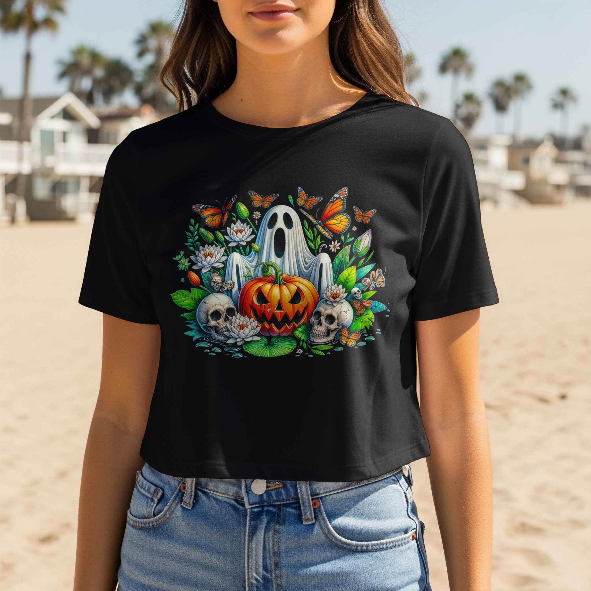 Spooky Halloween Garden Halftone T-Shirt Design Digital - halftone PNG for T-shirts – Sue Opperman Halftones
