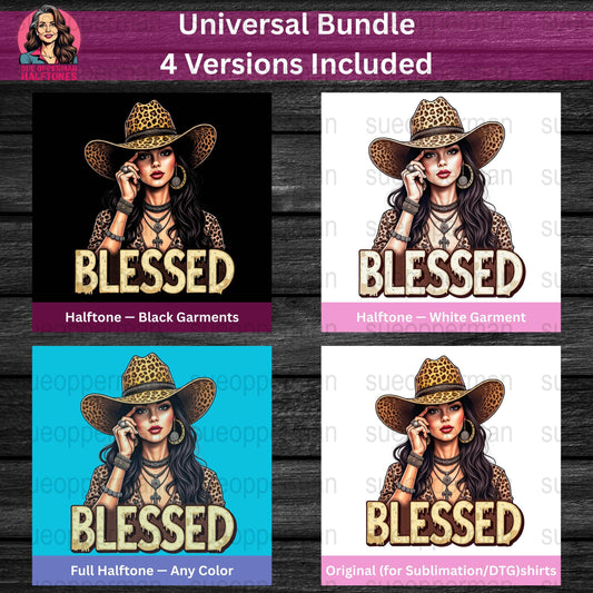 Blessed Universal Print Bundle - halftone PNG for T-shirts – Sue Opperman Halftones