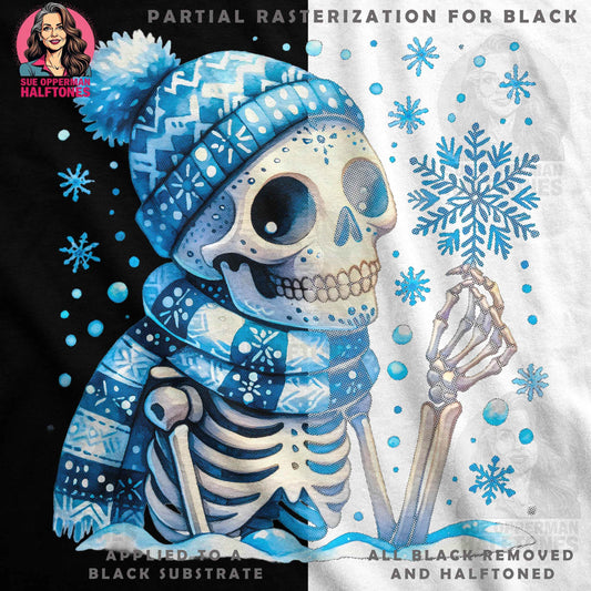 Christmas Day of the Dead Halftoned T-Shirt Design - halftone PNG for T-shirts – Sue Opperman Halftones