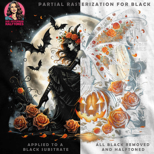 Halloween Fairy Pumpkin Halftoned T-Shirt Design - halftone PNG for T-shirts – Sue Opperman Halftones