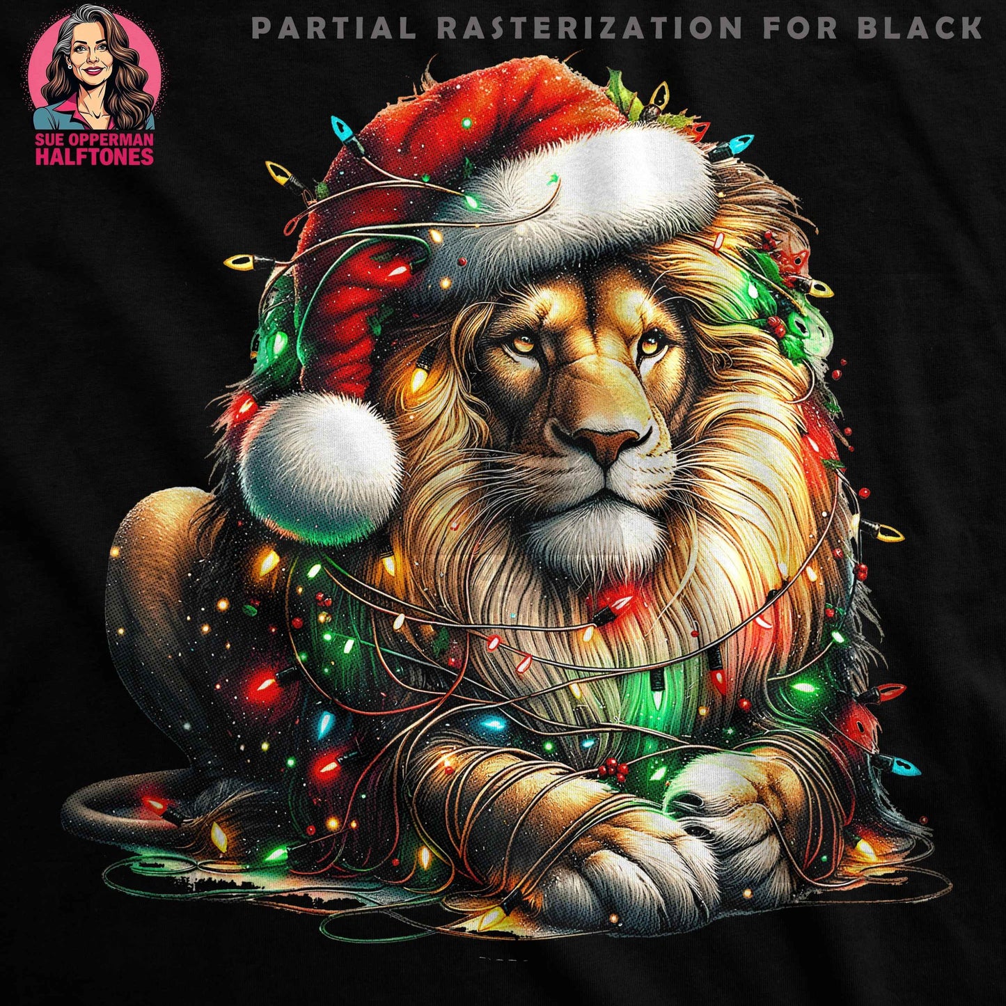 Christmas Lion Halftone T-Shirt Designs - halftone PNG for T-shirts – Sue Opperman Halftones