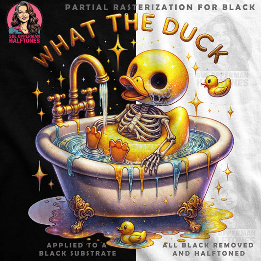 Skeleton Duck In Bath Halftone T-Shirt Design Digital - halftone PNG for T-shirts – Sue Opperman Halftones