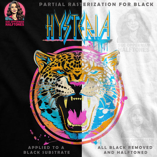 Hysteria Jaguar Illustration Halftone T-Shirt Design - halftone PNG for T-shirts – Sue Opperman Halftones