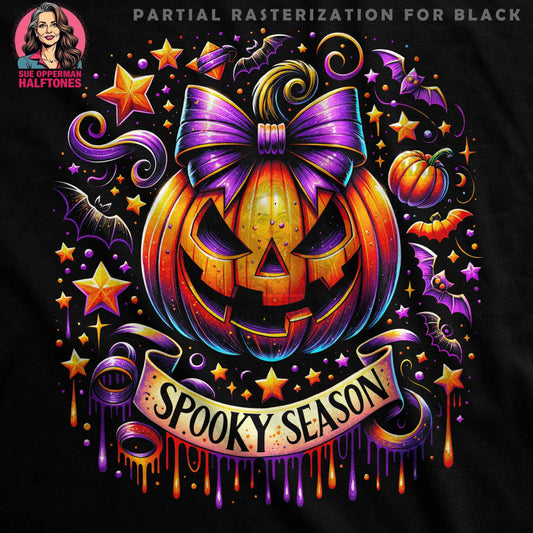 Halloween Pumpkin Spooky Season Digital Halftone T-Shirt Design - halftone PNG for T-shirts – Sue Opperman Halftones