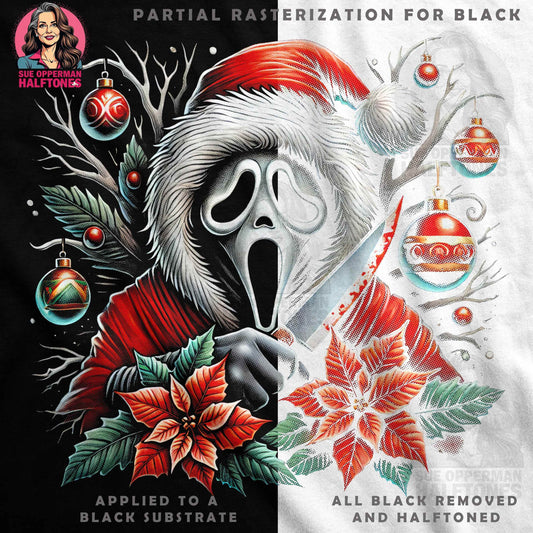 Christmas Ghost Face Halftone T-Shirt Design - halftone PNG for T-shirts – Sue Opperman Halftones